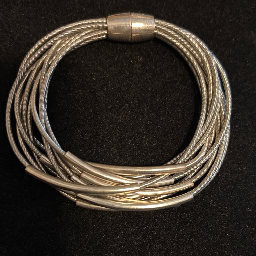 Silver Multi-Strand Coil Bracelet - Women's Jewelry